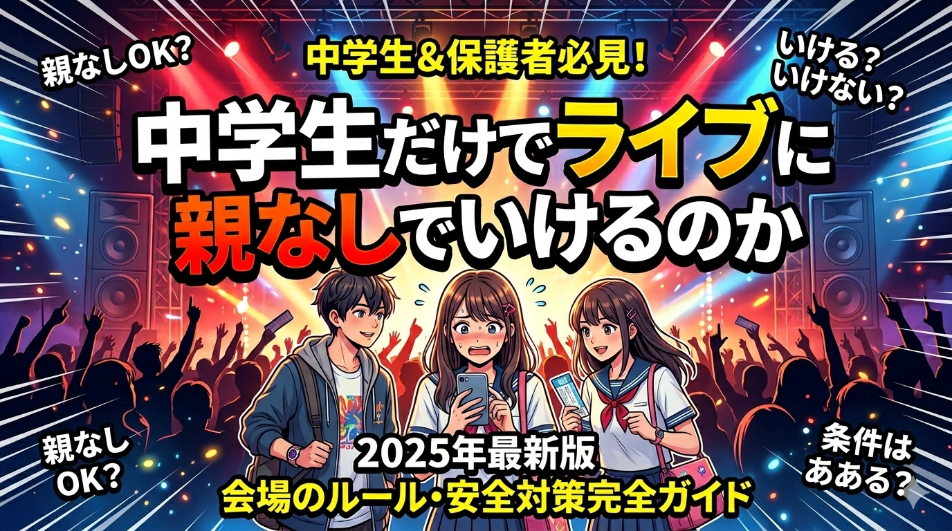 中学生だけでライブは行ける？親なしOKかリアル事情を解説