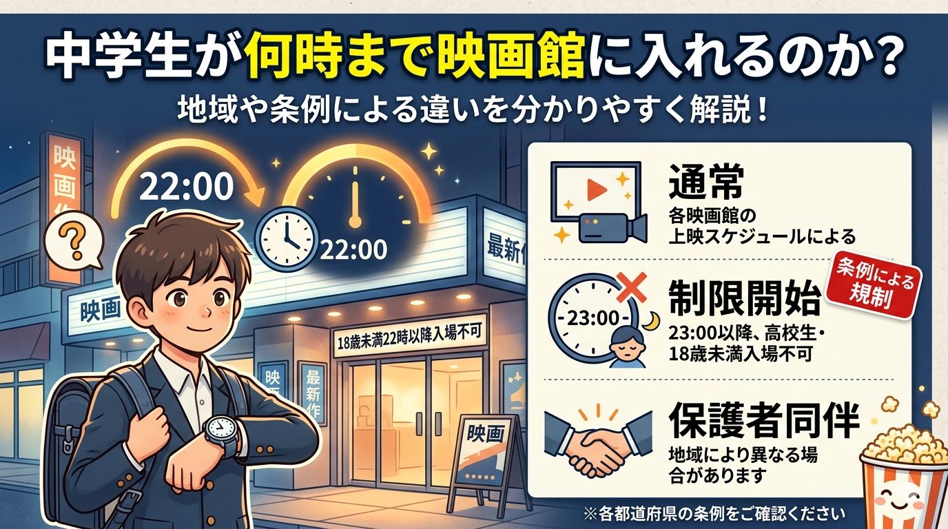 中学生は映画館に何時までいれるのか?ルールと注意点を解説